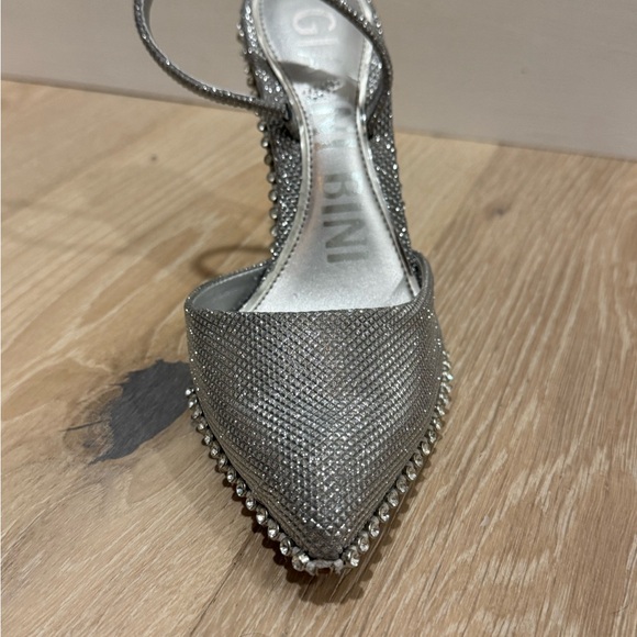 Silver Rhinestone Slingback Heels - Picture 3 of 8
